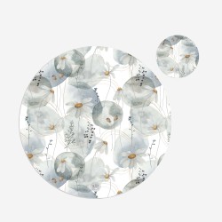 Kit 6 sottopiatti e 6 sottobicchieri “Margherite e fili dorati”, Collezione Kit sottopiatti con sottobicchieri - Le Tavole