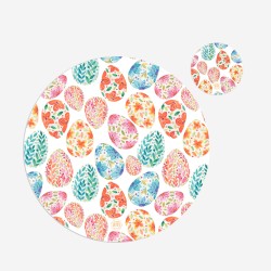 Kit 6 sottopiatti e 6 sottobicchieri “Uova Decorate”, Collezione Kit sottopiatti con sottobicchieri - Le Tavole di Luisa