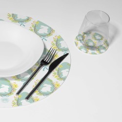 Kit 6 sottopiatti e 6 sottobicchieri “Pasqua”, Collezione Kit sottopiatti con sottobicchieri - Le Tavole di Luisa