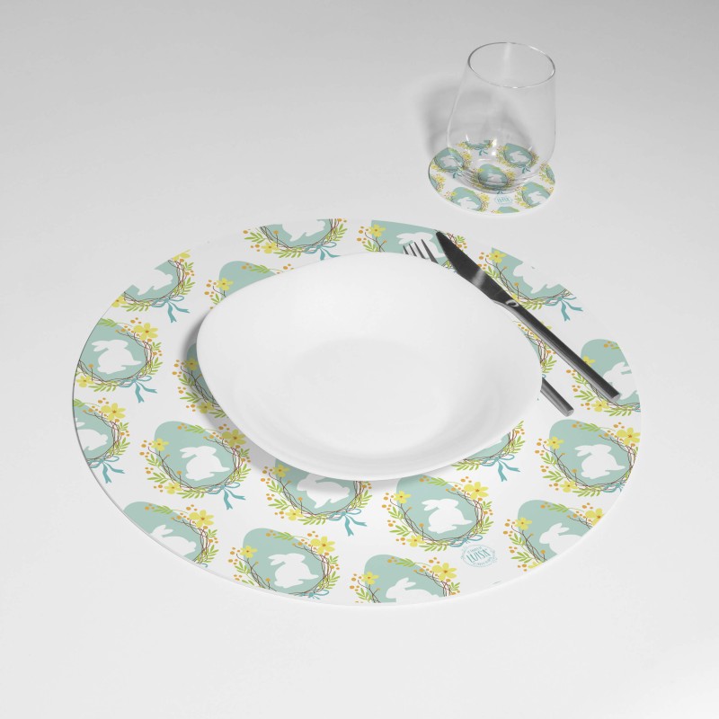 Kit 6 sottopiatti e 6 sottobicchieri “Pasqua”, Collezione Kit sottopiatti con sottobicchieri - Le Tavole di Luisa