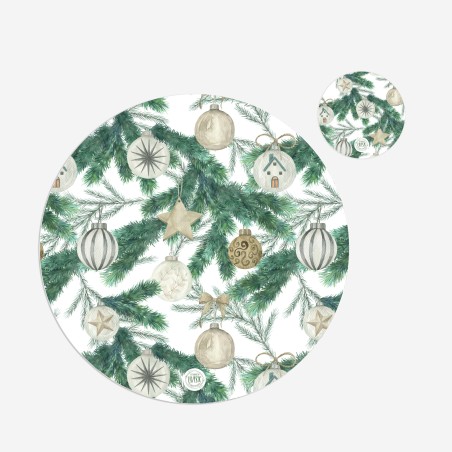 Kit 6 sottopiatti e 6 sottobicchieri "Dettagli natalizi”, Collezione Kit sottopiatti con sottobicchieri - Le Tavole di Luisa