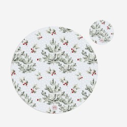 Kit 6 sottopiatti e 6 sottobicchieri "Neve tra i rami”, Collezione Kit sottopiatti con sottobicchieri - Le Tavole di Luisa