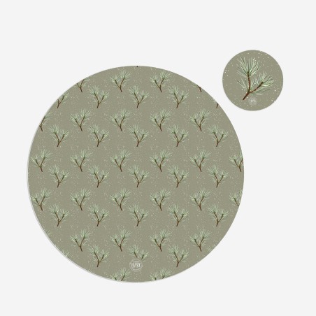 Kit 6 sottopiatti e 6 sottobicchieri "Rametti invernali”, Collezione Kit sottopiatti con sottobicchieri - Le Tavole di Luisa
