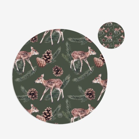 Kit 6 sottopiatti e 6 sottobicchieri “Incanto del bosco”, Collezione Kit sottopiatti con sottobicchieri - Le Tavole di Luisa