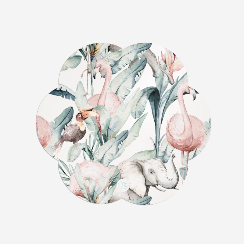 Sottopiatti “Acquerello Esotico”, Collezione Shabby Chic - Le Tavole di Luisa