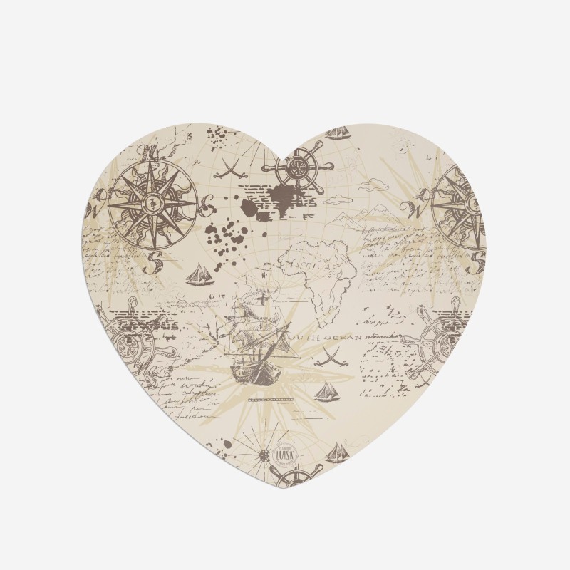 Sottopiatti “Antichi Navigatori” in seppia, Collezione Mare - Le Tavole di Luisa