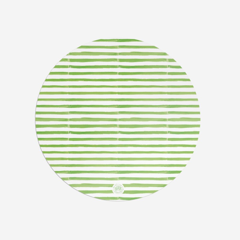 Sottopiatti “Righe Verdi Acquerello”, Collezione Design - Le Tavole di Luisa