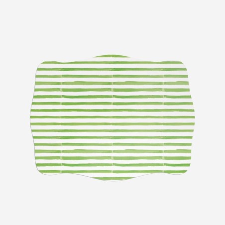 Sottopiatti “Righe Verdi Acquerello”, Collezione Design - Le Tavole di Luisa
