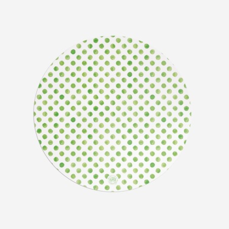 Sottopiatti “Pois Verdi Acquerello”, Collezione Design - Le Tavole di Luisa