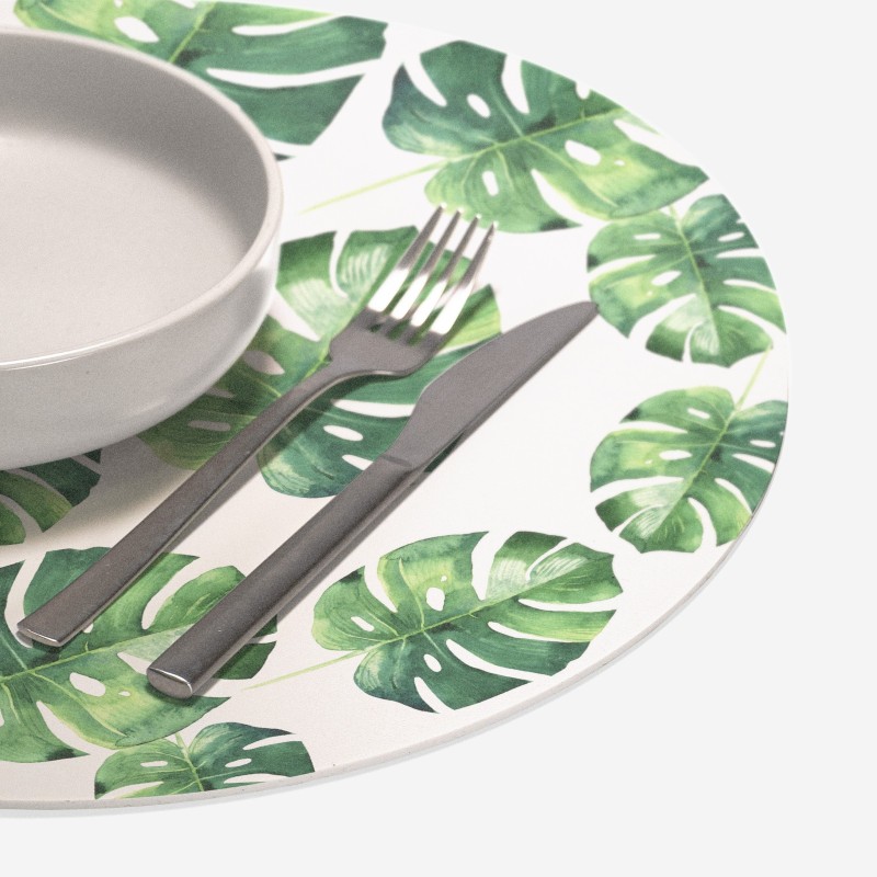 Sottopiatti “Foglie Design”, Collezione Tropical e Animalier - Le Tavole di Luisa