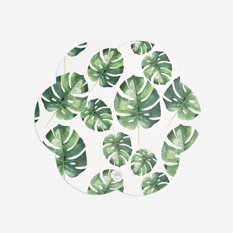 Sottopiatti “Foglie Design”, Collezione Tropical e Animalier - Le Tavole di Luisa